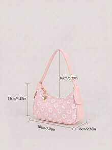 1 buah Tas Tangan Mini Motif Bunga Manis yang Modis, Aksesori Pakaian, Dompet Koin yang Indah - bunga berpayet - View 8