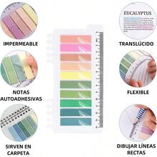 Set Of 550 Transparent Sticky Notes, Includes Translucent Sticky Labels And Markers For Annotating Books, Marking Pages, Indexing And Keeping Writing Organized - 550 Sheets - View 7