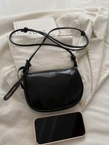 2026 New Small Square Bag For Women, Solid Color Textured Shoulder Bag, Light Luxury French Style Minimalist Crossbody Bag - Black - View 9