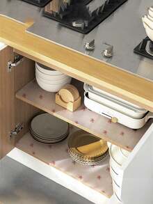 1 Roll Cherry Blossom Pattern Moisture-Proof Mat, Drawer Liner, Refrigerator Mat, EVA Waterproof Fridge Liner, Cabinet Liner, And Simple Placemat. Suitable For Kitchen Utensils, Kitchen Liners, Room Decor, And Home Decor. - Cherry Blossom - View 3