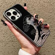Laser Phone Case For IPhone 16 15 14 Pro Max Plus 13 Mini 12 11 Pro Max Fashion Great Black Wave Shockproof Protective Covers - CH-Black LKHL 1 - 查看 7