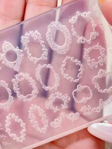 1件復古捲軸圖案法式巴洛克框架 3D 浮雕美甲矽膠模具 - 無色 - 查看 9