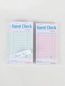 1/4/8 Pack Pink Customer Check Bill Book, Suitable For Waiters/Waitresses, Server Notepad, Restaurant Billing Paper, 50 Sheets Per Pack, 200 Sheets Total,Horizontal/Vertical Layout For Time Tracking, Accounting, Inventory Management Activity Planning - Multicolor - View 8
