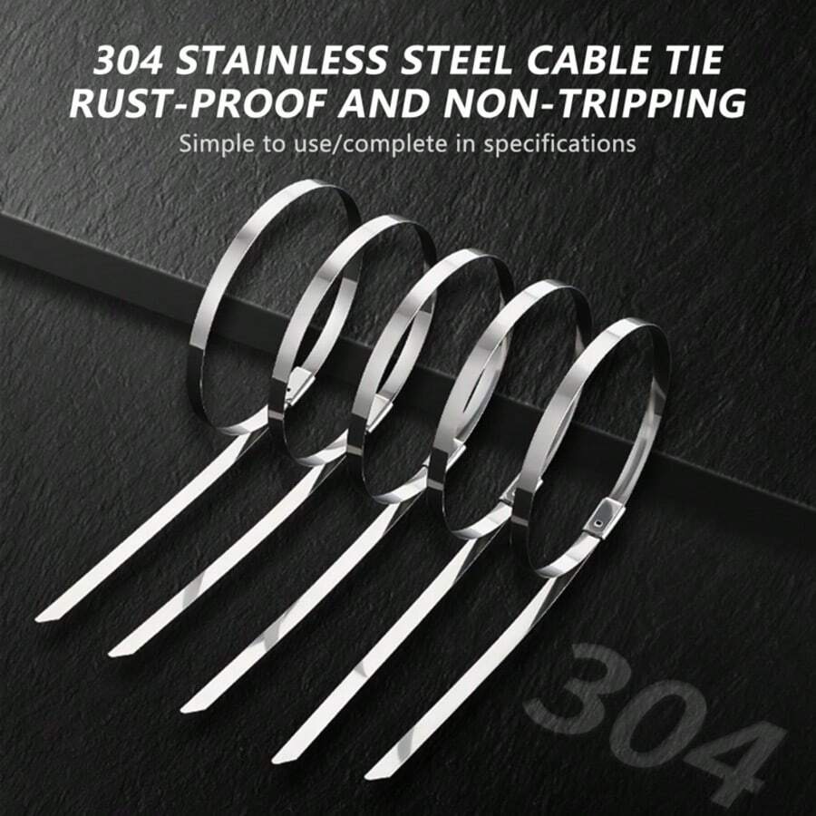 Self-Locking Stainless Steel Ties Corrosion Resistant Heavy Duty Push Mount Assortment Tool Suitable For Machinery Vehicles - A - View 1