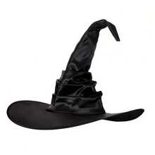 1PC Women's Halloween Witch Hats Black Pleated Wizard Top Hat With Spider Costume Accessories For Cosplay Fancy Dress And Parties - Halloween Witch Hat - View 11