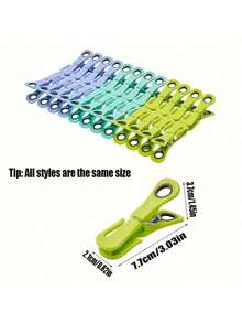 OBOVAY Heavy Duty Windproof Clothes Pegs, Strong Grip Plastic Laundry Clips With Hook Design, Assorted Color Non-Slip Clothespins For Towels, Clothes & Socks, Multi-Purpose Drying Clips For Outdoor, Balcony, Home & Travel - Multicolor - View 11