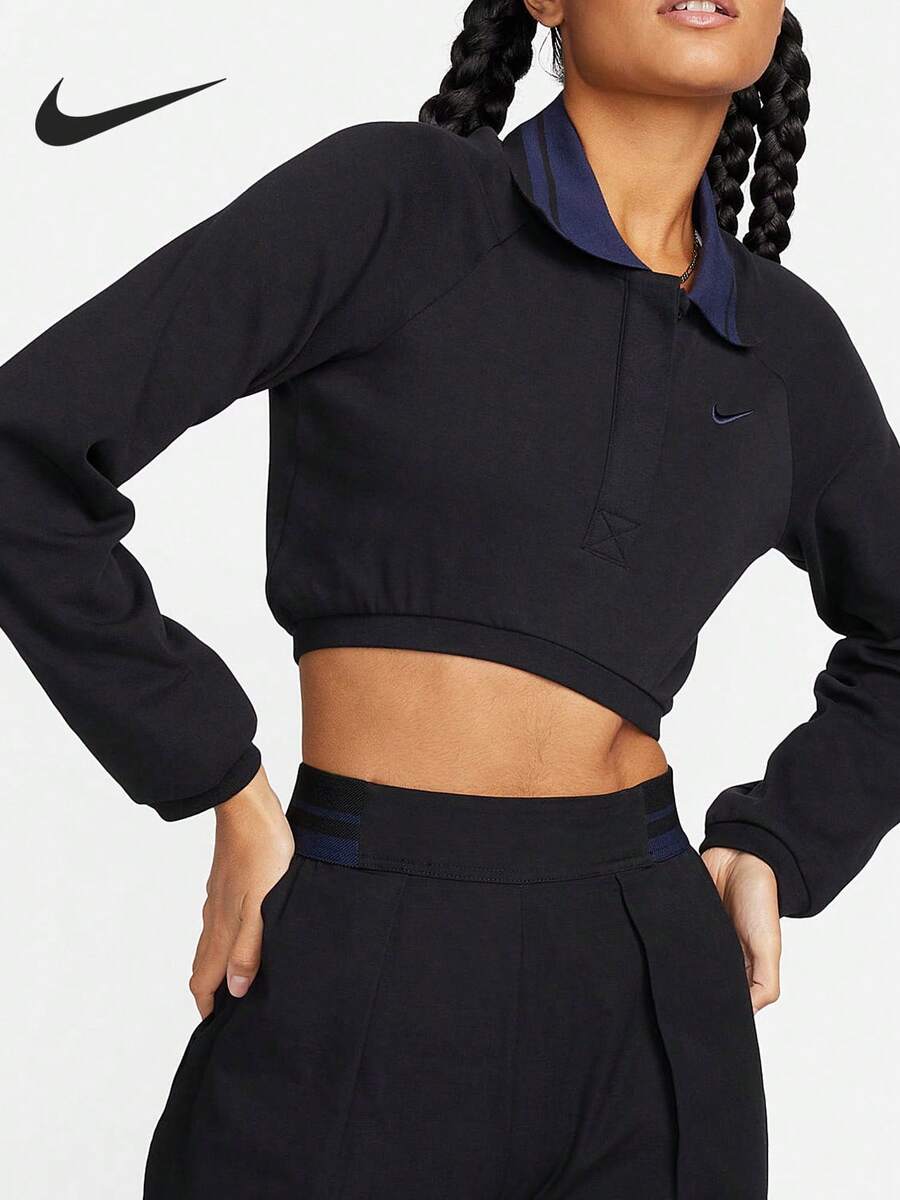 Nike Genuine 2024 New Women's Sports Casual Collared Short Sweatshirt FN1881-010 - FN1881-010 - View 1