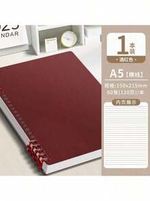 1 Pc A5 Soft Cover Loose Leaf Notebook, 60 Sheets/120 Pages Detachable Spiral Bound, Thickened Student Memo Pad, Suitable For Office Or School, Stationery, Elegant Ruled Notebook - High Quality A5 Notebook, Suitable For Office, School And Travel, Durable, Portable, Perfect For Writing, Journaling And Note-Taking - Multicolor - View 17