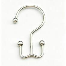5pcs/1Pc Shower Curtain Hooks, Durable Rust‑Resistant Silver Shower Curtain Rings, Finished Double‑Slide Curtain Hooks For Bathroom Decor, Halloween Shower Hooks Compatible - Silver - View 2