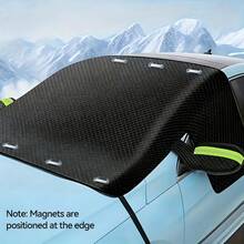 1pc Magnetic Windshield Cover With Reflective Strip - All-Season Use, Protects Against Snow, Frost, Rain, Fallen Leaves, Bird Droppings And Tree Pollen - Scratch-Resistant, Easy Installation, Suitable For SUV, Truck, Van, Car (Essential For Spring And Winter) - A - View 8