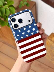 1 Peça Capa de Telefone Estilo Vintage Fresco com Design de Padrão Listrado de Retalhos de Estrela, Compatível com Telefone 17 Pro Max, 16 Pro Max, 15 Pro Max, 14 Pro Max, Capa de Telefone de Alta Qualidade, Elegante e Interessante, Compatível com 11/12/13/14/15/16 Pro Max Plus, Design Elegante Adequado para Homens e Mulheres, Presente Perfeito para Amigos, Melhores Amigos em Feriados, Aniversários, Vida Diária, Aniversários! - Multicolorido - Visão 1