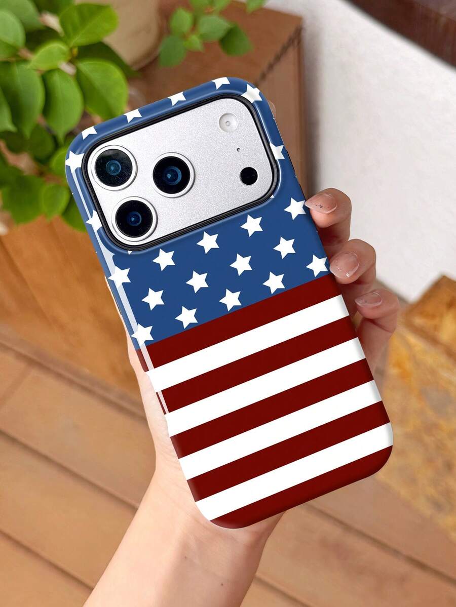 1 Peça Capa de Telefone Estilo Vintage Fresco com Design de Padrão Listrado de Retalhos de Estrela, Compatível com Telefone 17 Pro Max, 16 Pro Max, 15 Pro Max, 14 Pro Max, Capa de Telefone de Alta Qualidade, Elegante e Interessante, Compatível com 11/12/13/14/15/16 Pro Max Plus, Design Elegante Adequado para Homens e Mulheres, Presente Perfeito para Amigos, Melhores Amigos em Feriados, Aniversários, Vida Diária, Aniversários! - Multicolorido - Visão 1