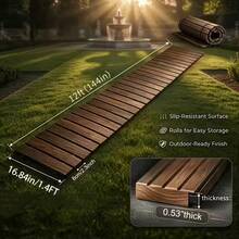 Wood Grain And Vine-Pattern Garden Walkway, Slip-Resistant And Weather-Resistant, Suitable For Outdoor Paths Around Lawns, Terraces, Courtyards, And Flower Bed Edges - 直角-72英寸 - 查看 5