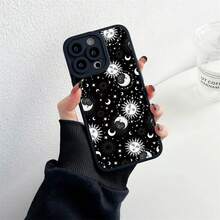 Funny Sun Moon Face Silicone Phone Case For IPhone 14 Pro Max Plus 13 12 Pro Max 11 XS X XR SE2 7 8 Plus Soft Back Cover Fundas - T-Black SHRY 6 - 查看 1