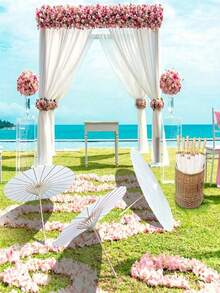 1pc Wholesale Blank Oil Paper Umbrella, DIY Hand Painting, White, Halloween - Multicolor - View 3