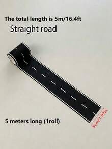 5m Reusable Cartoon Race Track Stickers, Road Tape, Self-Adhesive, Cuttable, Easy To Remove, No Residue. Suitable For Walls, Home Decor, Rama Stickers, Room Decoration And Theme Party Decor. Perfect As Birthday, Back To School Or Christmas Gifts. - Highway 1 - View 8