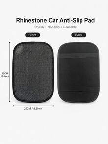 Universal Glitter Car Armrest Pad - Non-Slip, Rhinestone, Premium Polyester Material, Car Center Console Cover And Armrest Box Protective Pad - Stylish Car Decorative Accessories, Car Accessories - Multicolor - View 6