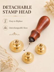 Custom Wax Seal Stamp, Vintage Wedding Invitation Decor, Personalized Logo Stamp For Envelopes And Gift Wrapping, Customized Thank You Card Accessory, Customizable Text Wedding Anniversary Christmas Gift, Elegant Party Stationery Keepsake - Multicolor - View 4
