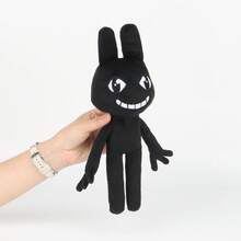 BIUBLIULAND Boneka Plush Monster Lucu 11,8 Inci, Boneka Plush Hewan Kelinci Lembut, Boneka Gaya Unik dan Menyenangkan Bergaya Vintage, Cocok untuk Dekorasi Meja Kamar dan Hadiah Ulang Tahun Anak-Anak - Hitam - View 7