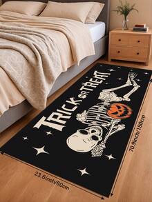 1/2pcs Halloween Kitchen Decor Rug, Skeleton Pumpkin Kitchen Rug And Mat, Non-Slip Washable Absorbent Kitchen Accessory Decorative Floor Mat - Multicolor - View 14