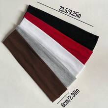 5pcs Elegant Sporty Wide Headbands, Solid Color Elastic Hairbands, Women's Face Washing Makeup Yoga Fitness Sports Headbands - Multicolor - View 11