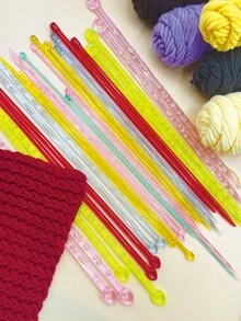 Colorful Crystal Straight Knitting Needles, 4.0-10.0mm Multiple Sizes Available, Polished Smooth Needle Body, Easy For Beginners To Operate, Home Stress Relief DIY Knitting Tool, Specifically Designed For Knitting Scarves, Sweaters, Shawls, Essential Yarn Craft Tool For Home Knitting Enthusiasts And Beginner Knitters - Crystal Knitting Needle - View 7