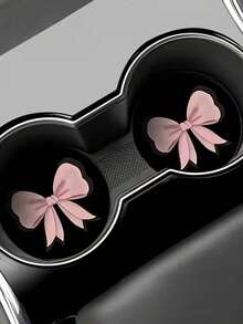 2入菊花印花汽車杯墊 - 甜酷蝴蝶結 - 查看 15