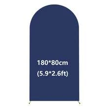 海軍藍拱門背景布 5ft/6ft/6.6ft/7.2ft 婚禮拱門套布 2件組 彈性布料 圓頂拱門背景布 適用生日派對、婚禮拱門框架裝飾（不含拱門框架，僅布料背景） - 藏青色 - 查看 10