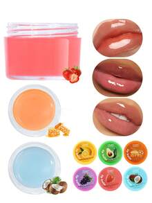 Máscara Noturna Labial de Mel de Frutas USHAS, 6 Sabores, Bálsamo Labial Hidratante e Reparador, Esfoliante Noturno para Lábios Secos e Rachados, Tratamento Labial Leve e Não Pegajoso - #05 Uva - Visão 3