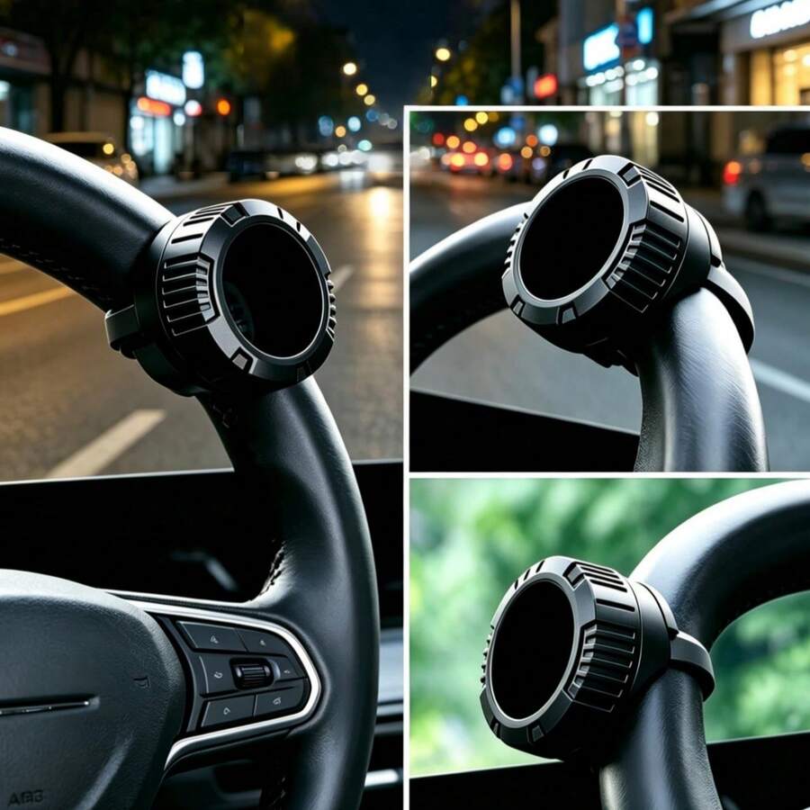 Universal Steering Wheel Spinner Knob, Smooth Rotating Bearing Design Anti-Slip ABS Driving Assist, Effortless Steering Assist Handle, Includes Complete Installation Kit, Suitable For Cars, Trucks, - Solid Color - View 1