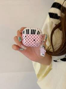 Polka Dot Patchwork Piano Key Musical Note Pro3 Apple 2 New 3/4/Pro/Pro2 Generation Pods Protective Case Earphone Shell Pro5 - Pink - View 12