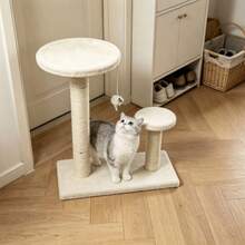 40*40*30cm Double Layer Small Cat Tree, Particle Board Base With Wear-Resistant Sisal Scratching Post, Double Rest Platform, Multi-Functional Cat Scratcher Furniture, Random Color Shipment, Stable Base, Easy Assembly For Indoor Kittens And Adult Cats - Multicolor - View 8