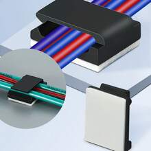 100pcs Self-Adhesive Cable Clips, Strong Adhesion, Easy Cable Management, Suitable For Desk And Car - Black - View 5