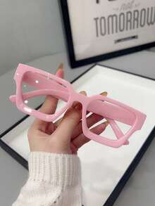 1/4pcs Women's Simple Polygon Frame Blue Light Blocking Glasses Suitable For Daily Use Clear Glasses Accessories Glasses Accessories For Women - View 2
