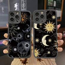 Funny Sun Moon Face Silicone Phone Case For IPhone 14 Pro Max Plus 13 12 Pro Max 11 XS X XR SE2 7 8 Plus Soft Back Cover Fundas - T-Black SHRY 1 - 查看 6