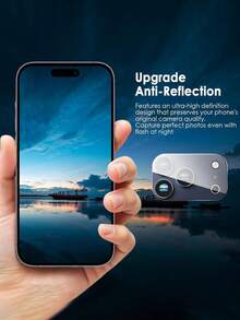 1pc Full Coverage Camera Lens Protector, Compatible With IPhone 18 Pro/18 Pro Max/17 Pro Max/16 Pro Max/17 Air/15/14/13/12/11, Rear Lens Glass Accessory - Clear - View 6