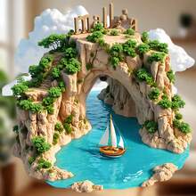 卡普里拱形海洞綠松石波浪與帆船磁鐵，地中海最迷人通道的紀念品，適用於家中所有金屬表面 - A - 查看 1