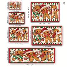1pc Christmas Series 3 Gingerbread Man Pattern Coffee Bar Mat, Diatom Mud Soft Bottom Drainage Mat, Soft Rubber Absorbent Wear-Resistant Dish Drying Mat, For Countertop Restaurant Kitchen Table, Patio Dining Table Decor, Home Kitchen Supplies, Countertop Decorative Mat - Multicolor - View 10
