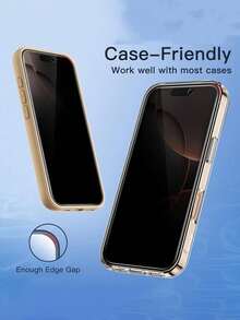 4pcs Full Screen Privacy Tempered Glass Screen Protector, Anti-Peeping, Anti-Collision, Anti-Scratch, Anti-Fingerprint, Strong Adhesion, Not Easy To Fall Off, Compatible With IPhone7/8/X/XR/11/12/13/14/15/16/16e/17/17 Air/17 Pro/17 Pro Max/18 Pro/18 Pro Max/Ultra Phone Accessories. Easy To Install, Compatible With Most Phone Cases. - Black - View 8