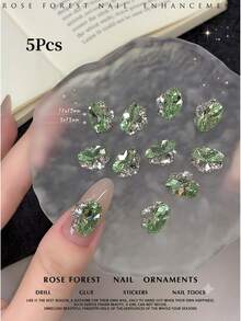 5/48Pcs Lake Blue No-Base Finished Rhinestone Ball Nail Art Decor, Blue Pigeon Egg Rhinestone Ball Nail Art Decoration - Multicolor - View 14