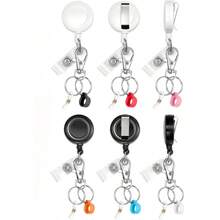1pc/6pcs Retractable Badge Holder - Lanyard Pen Clip, Nurse ID Holder, Office And Hospital Accessories - A - View 11