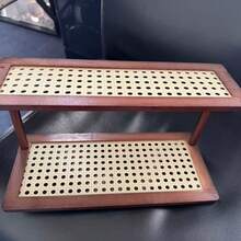 1pc Vintage High-End Cosmetic Storage Rack, Desktop Vanity Perfume Skincare Organizer, Lipstick Jewelry Entryway Shelf, Small Desktop Cup Tea Holder, Dorm Kitchen Storage Rack - Brown - View 7
