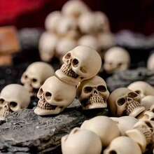 20pcs Mini Plastic Skull Heads - Mini Skull Sculptures - Halloween Miniature Figure Skull Head Decorations, Suitable For DIY Crafts, Home Prank Props, Holiday Gift Statues, Applicable For Halloween, Day Of The Dead And Easter Decorations - A - View 6