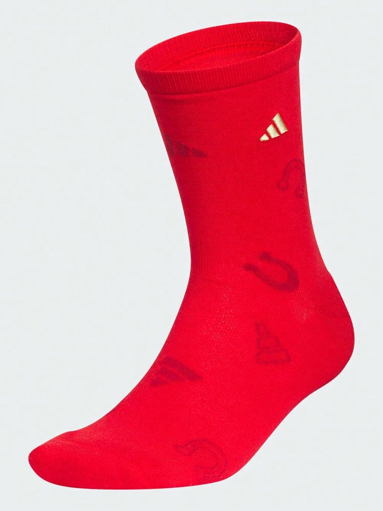 Adidas 中性運動單/雙雙中筒休閒襪 KR2568 - 紅色 - 查看 1