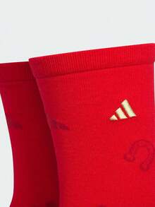 Adidas 中性運動單/雙雙中筒休閒襪 KR2568 - 紅色 - 查看 3