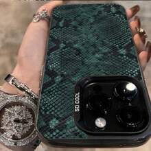 Green Snake Skin Texture Pattern Phone Case Suitable For IPhone 17 16 15 14 13 12 11 Pro/Max/Plus Anti Drop And Shockproof - 015CH-JMH - 查看 5