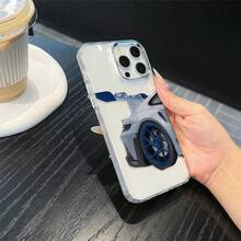 1pc Racing Pattern Black & Silver Phone Case Compatible With Apple Phones - 彩色 - 查看 5