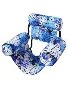 1pc/2pcs Adult Heavy Duty Inflatable Pool Float, Tropical Leaf Pattern Inflatable Pool Lounge Chair, Suitable For Summer Party Water Beach Lake Fun, Beach Relaxation, Eye-Catching Design, Comfortable Mesh Fabric, Adult Beach Chair - Multicolor - View 13
