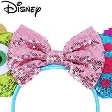 Disney Monsters Inc. Minnie Mouse Ear Pink Sequin Bow Headband - View 6