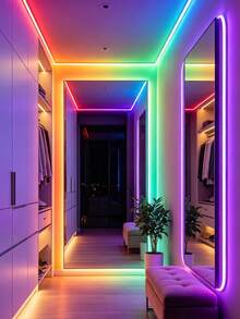 RGB LED 霓虹燈條 附遙控器，USB 供電，多色變色燈光，適合遊戲房與臥室裝飾，可彎曲 5V 霓虹燈 - ACOSH NEON，臥室霓虹燈 - LED燈帶 - 查看 3